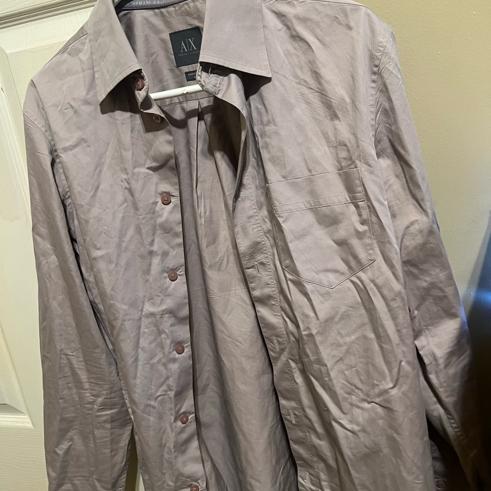Armani Exchange Light Gray Shirt Jacket